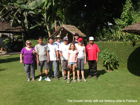 Condon family with our trekking crew in Pokhara